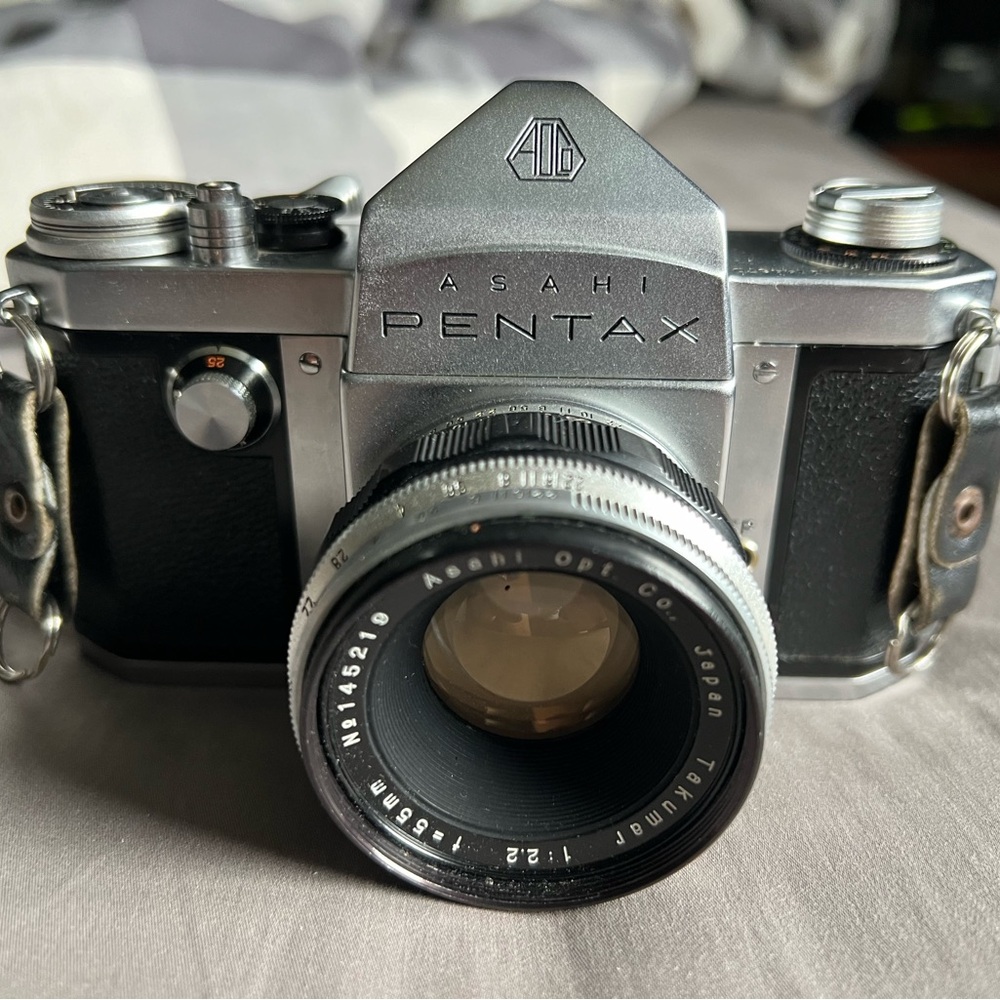 1957 Pentax AP Silver and Black Vintage Camera